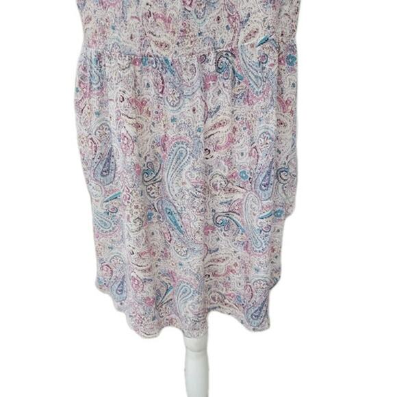 Knox Rose Paisley Tank Top Women's XXL Smocked Sleeveless Rayon‎ Summer Shirt - Picture 9 of 15